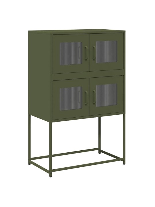 Highboard oliivinvihreä 68x39x107 cm teräs