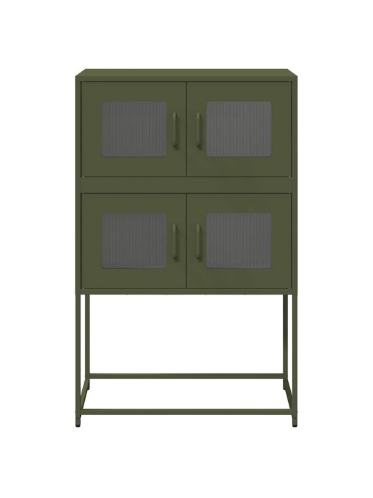 Highboard oliivinvihreä 68x39x107 cm teräs