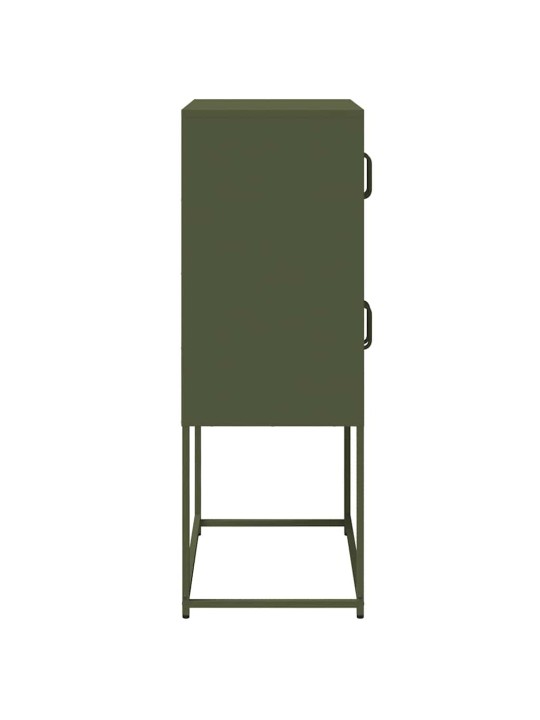 Highboard oliivinvihreä 68x39x107 cm teräs