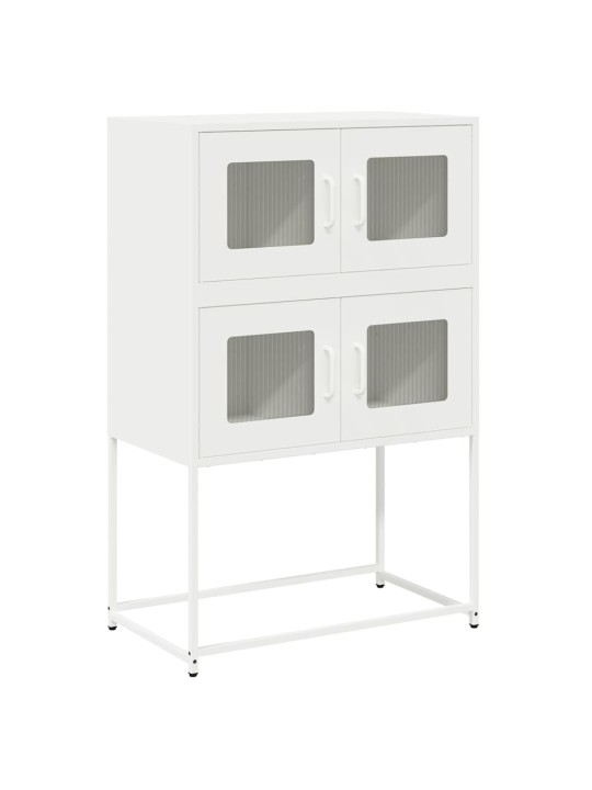Highboard valkoinen 68x39x107 cm teräs