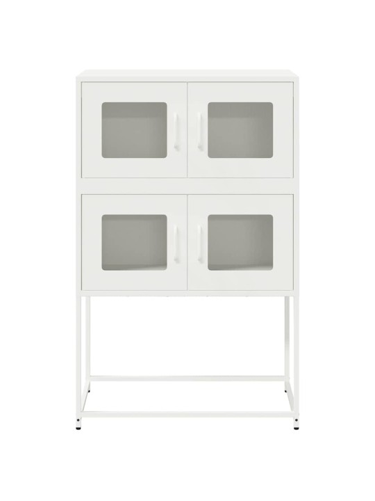 Highboard valkoinen 68x39x107 cm teräs
