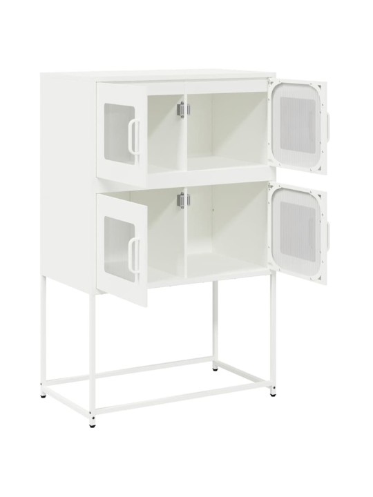 Highboard valkoinen 68x39x107 cm teräs