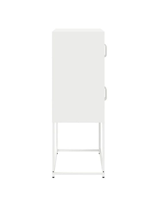 Highboard valkoinen 68x39x107 cm teräs