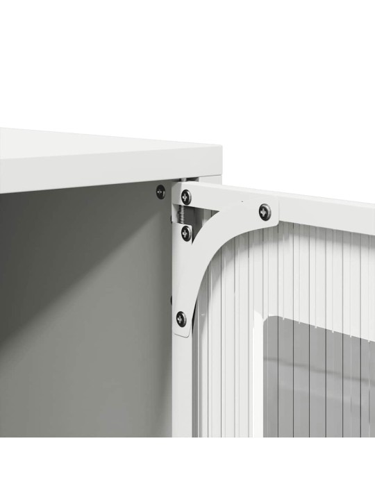 Highboard valkoinen 68x39x107 cm teräs