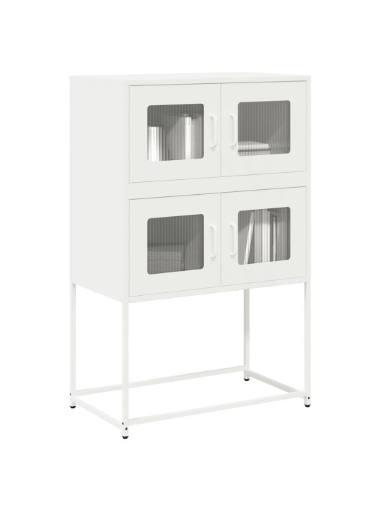 Highboard valkoinen 68x39x107 cm teräs