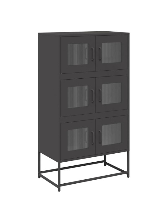 Highboard musta 68x39x123 cm teräs