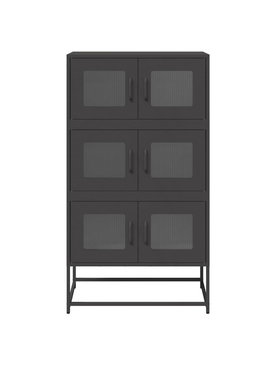 Highboard musta 68x39x123 cm teräs