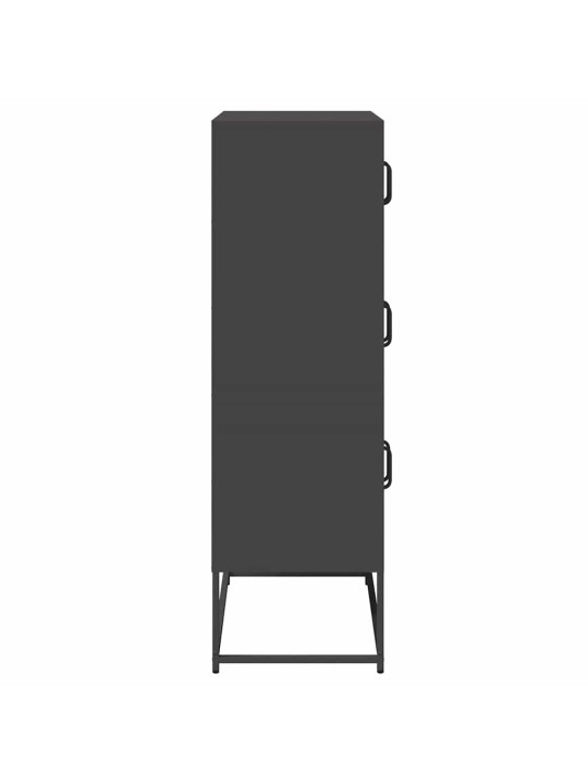 Highboard musta 68x39x123 cm teräs