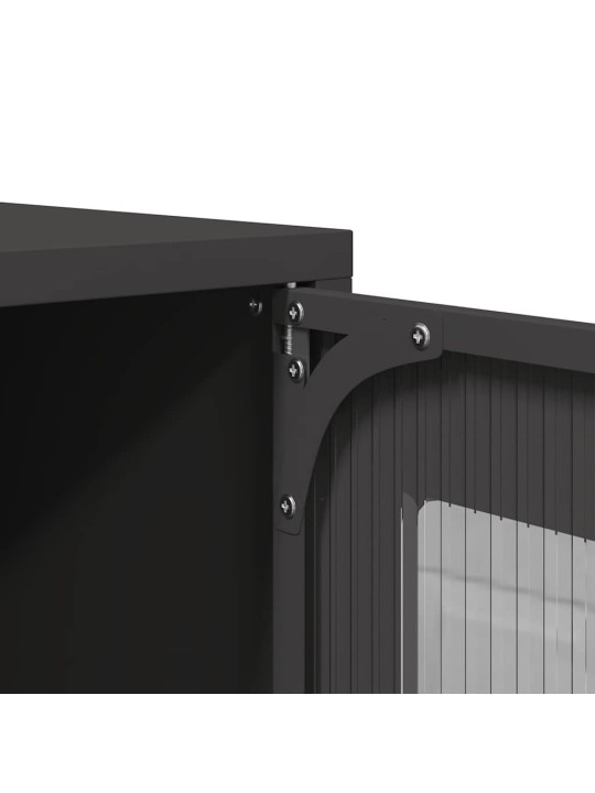 Highboard musta 68x39x123 cm teräs
