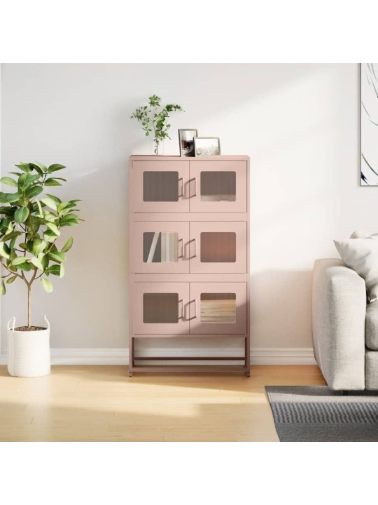 Highboard pinkki 68x39x123 cm teräs