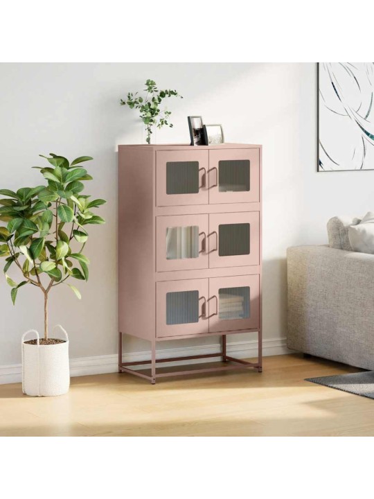 Highboard pinkki 68x39x123 cm teräs