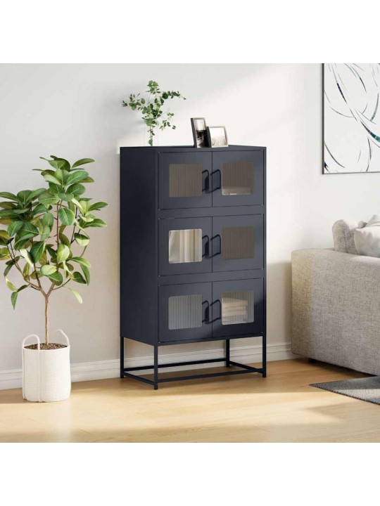 Highboard antrasiitti 68x39x123 cm terästä