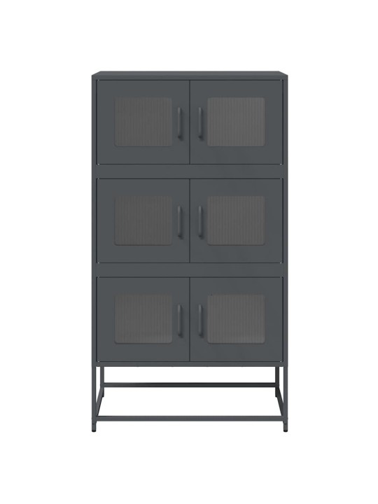 Highboard antrasiitti 68x39x123 cm terästä