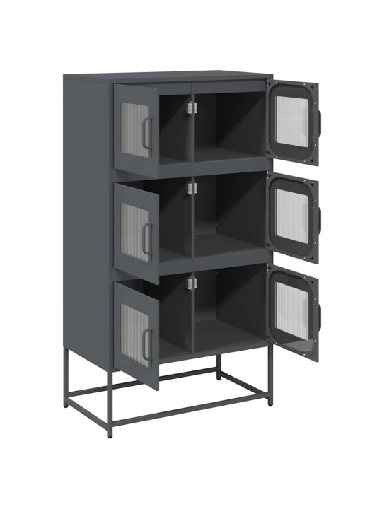 Highboard antrasiitti 68x39x123 cm terästä