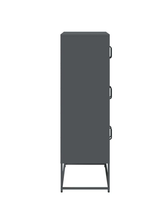 Highboard antrasiitti 68x39x123 cm terästä