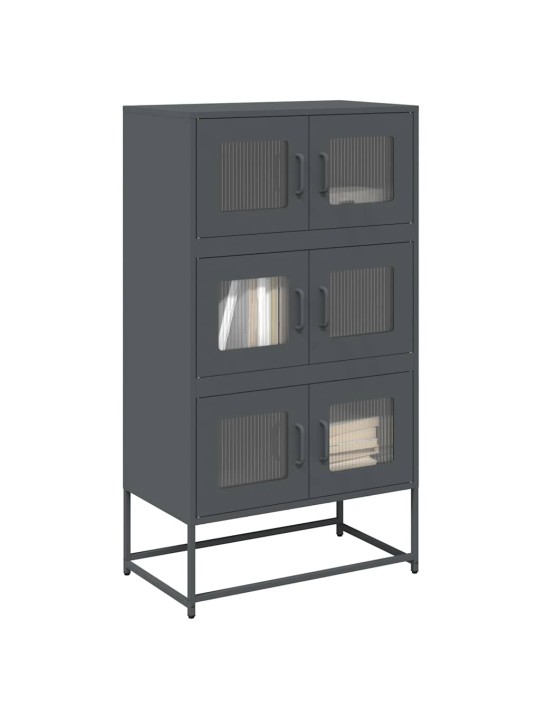 Highboard antrasiitti 68x39x123 cm terästä