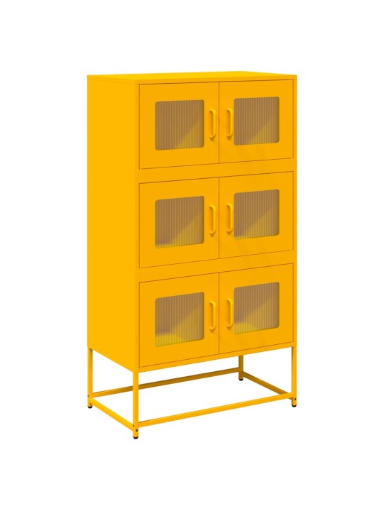 Highboard sinapinkeltainen 68x39x123 cm teräs