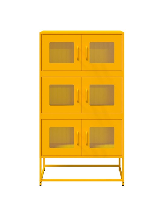 Highboard sinapinkeltainen 68x39x123 cm teräs