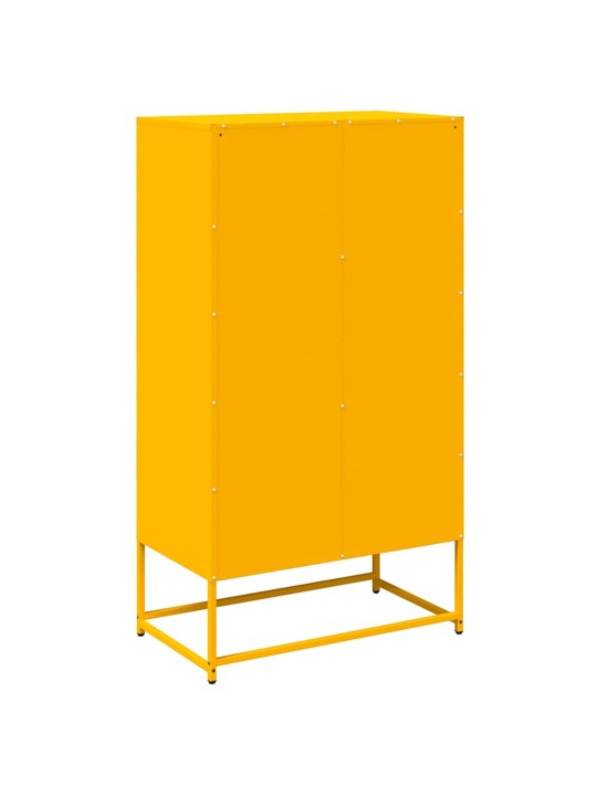 Highboard sinapinkeltainen 68x39x123 cm teräs