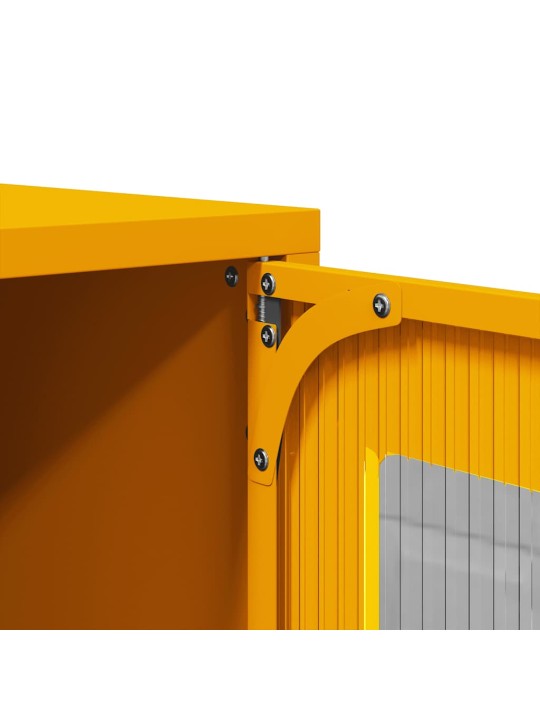Highboard sinapinkeltainen 68x39x123 cm teräs
