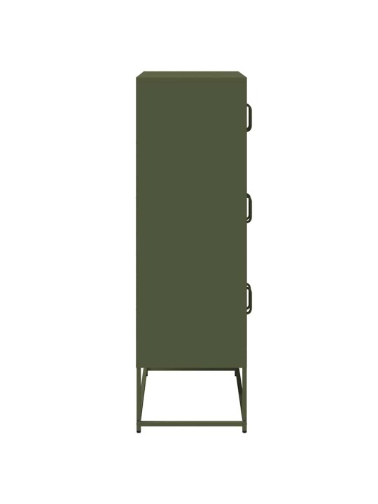 Highboard oliivinvihreä 68x39x123 cm teräs