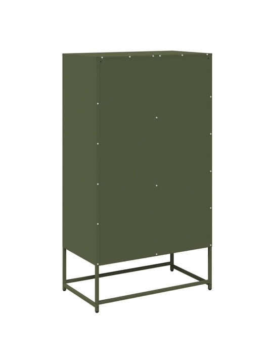 Highboard oliivinvihreä 68x39x123 cm teräs