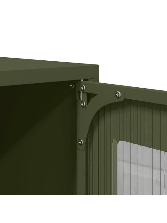 Highboard oliivinvihreä 68x39x123 cm teräs