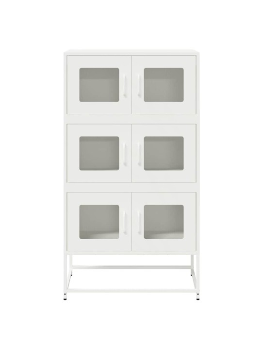 Highboard valkoinen 68x39x123 cm teräs