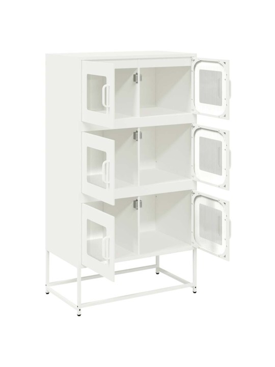 Highboard valkoinen 68x39x123 cm teräs