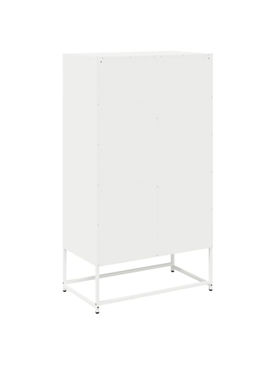 Highboard valkoinen 68x39x123 cm teräs