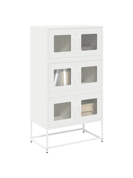 Highboard valkoinen 68x39x123 cm teräs