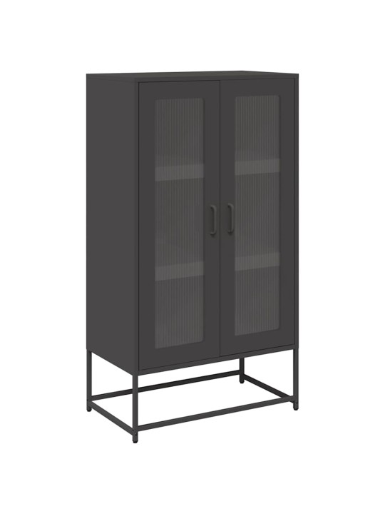 Highboard musta 68x39x123 cm teräs