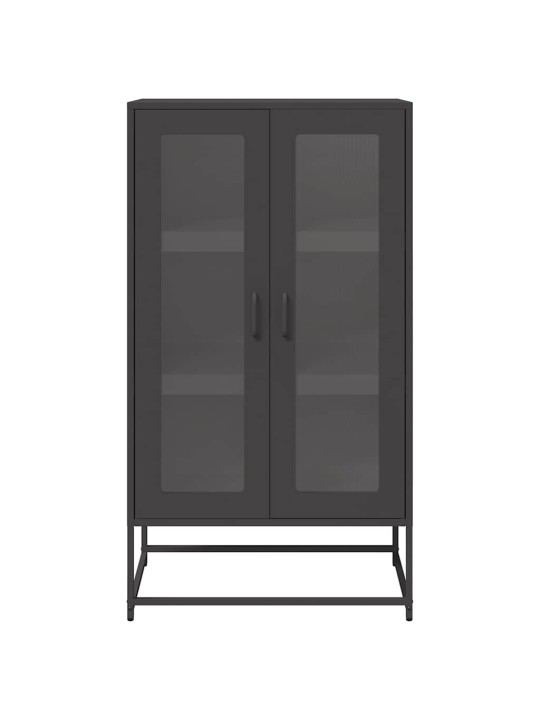 Highboard musta 68x39x123 cm teräs