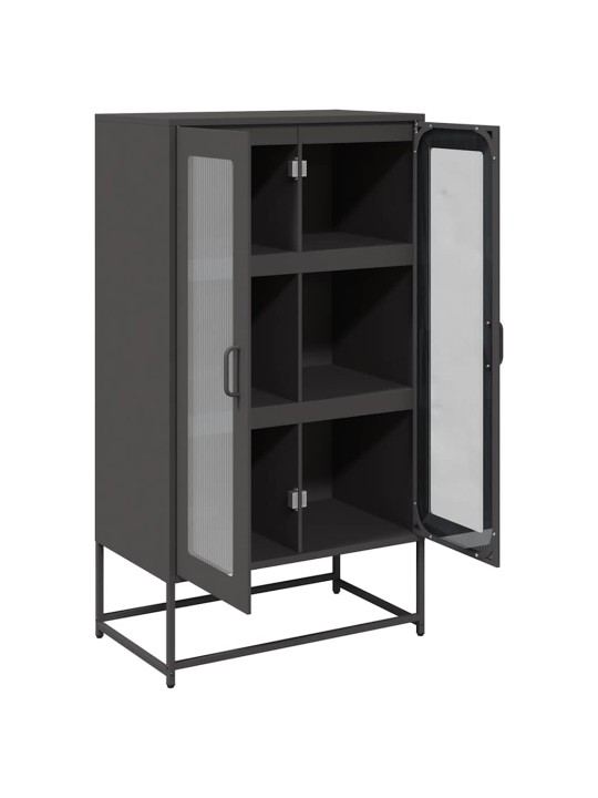 Highboard musta 68x39x123 cm teräs
