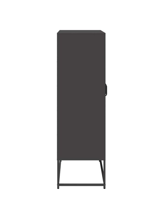 Highboard musta 68x39x123 cm teräs