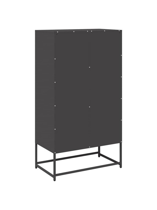 Highboard musta 68x39x123 cm teräs