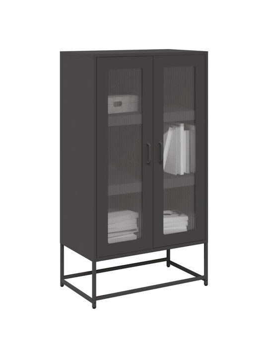 Highboard musta 68x39x123 cm teräs