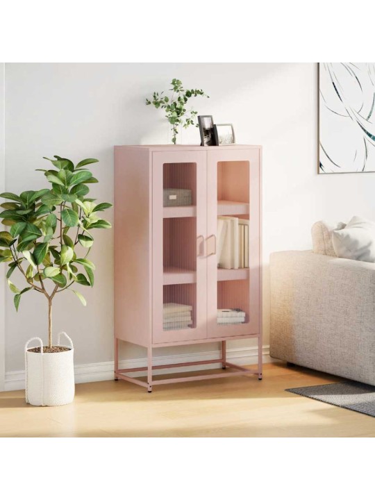 Highboard pinkki 68x39x123 cm teräs