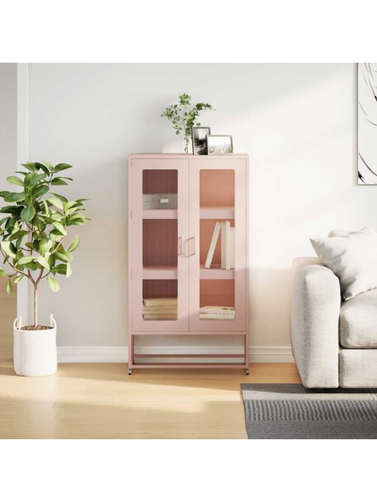 Highboard pinkki 68x39x123 cm teräs