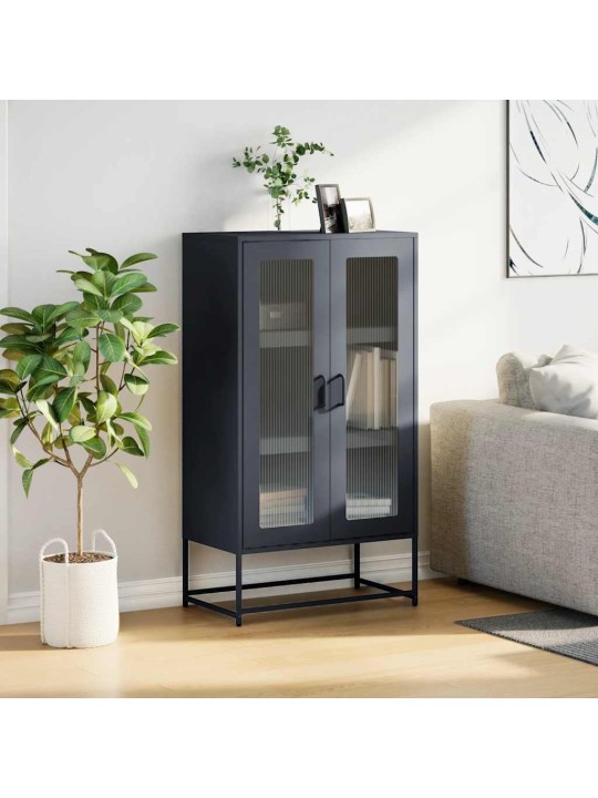 Highboard antrasiitti 68x39x123 cm terästä