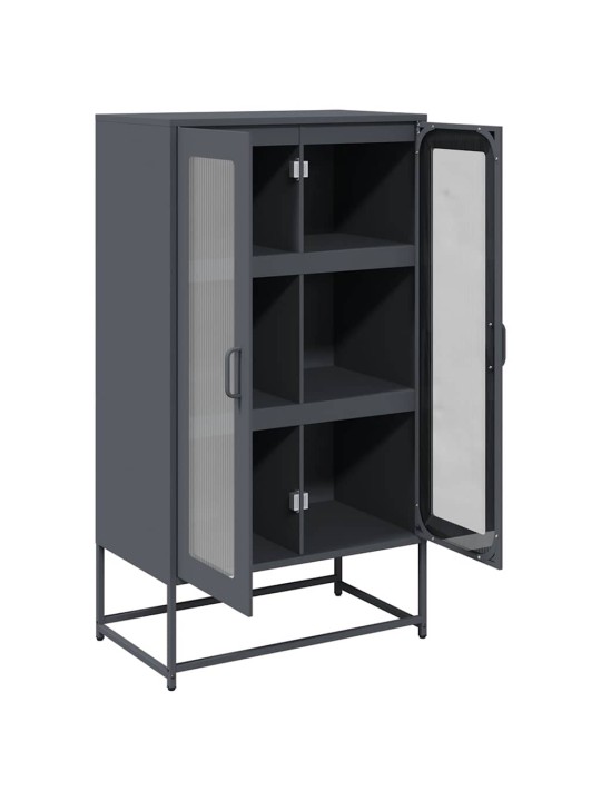 Highboard antrasiitti 68x39x123 cm terästä