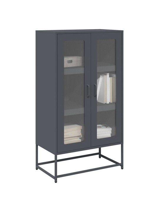 Highboard antrasiitti 68x39x123 cm terästä