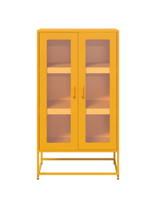 Highboard sinapinkeltainen 68x39x123 cm teräs