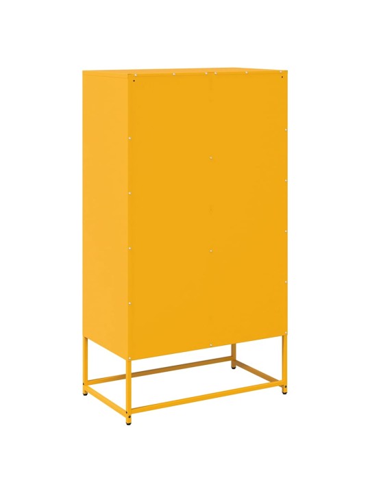 Highboard sinapinkeltainen 68x39x123 cm teräs