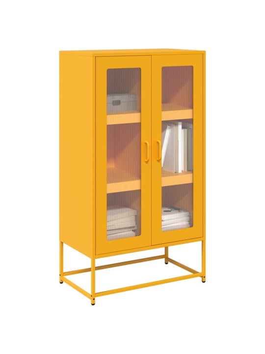 Highboard sinapinkeltainen 68x39x123 cm teräs