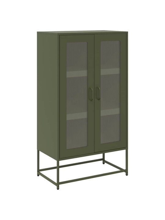 Highboard oliivinvihreä 68x39x123 cm teräs