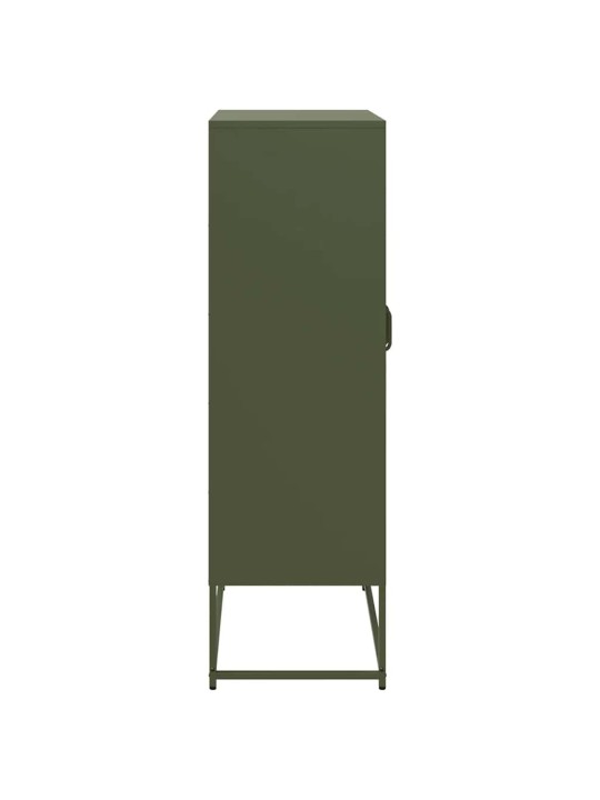 Highboard oliivinvihreä 68x39x123 cm teräs