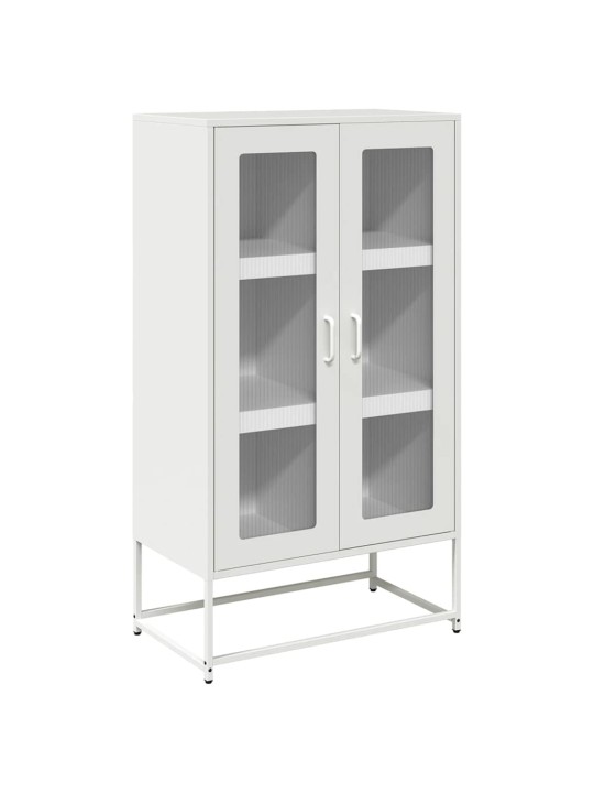 Highboard valkoinen 68x39x123 cm teräs