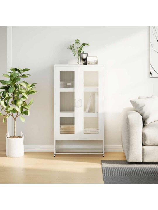 Highboard valkoinen 68x39x123 cm teräs