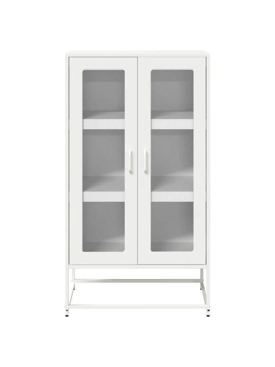 Highboard valkoinen 68x39x123 cm teräs